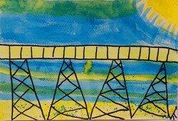 ES110 - High Level Bridge Watercolor by Scarlett Dickie @ St. Paul Gr. 2
