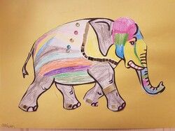 E212 Elephant of India by Allison Wirzba, St. Mary, Gr.3