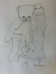 E55 Girl with Teddy Bear by Maiken Olsen, Lakeview, Gr.3