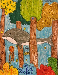 E61 Dolphin by Michael (Tian) Jin, Lakeview, Gr.3