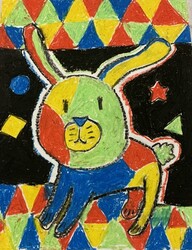E164 Primary Bunny with Green by Adelle DeJong, Lakeview, Gr.4