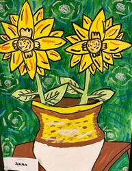 E223 Van Gogh Inspired Sunflowers by Jenna, Lakeview, Gr.4