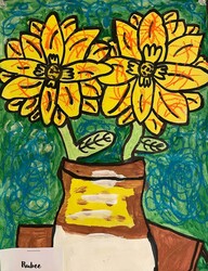 E125 Van Gogh Inspired Sunflowers by Rubee, Lakview, Gr.4
