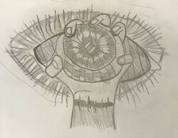 E158 Hand Holding Pupil by Lachlan Calder, St. Mary, Gr.5