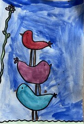 ES93 - Stack of Birds by Adelina Baque Wall @ FLVT Gr. 1