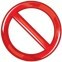 Red 'do not' symbol