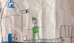 ES41 - Drawing by Harlan Bourassa @ MMH, Kindergarten