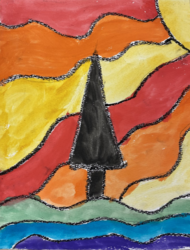 E2 Sunset in the Coulees by Rylan Johansen, Lakeview, Gr.3